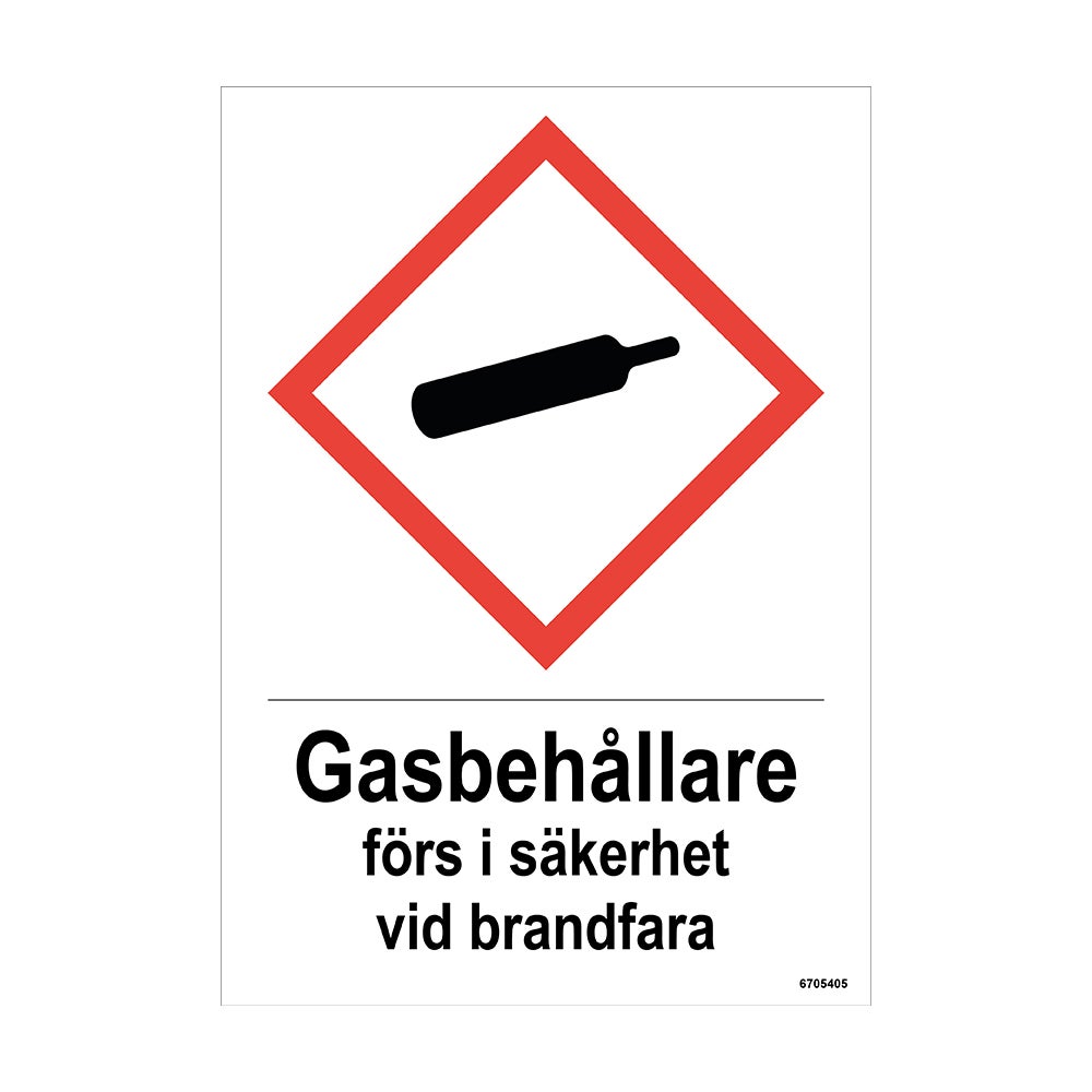 Varningsskylt Gasbehållare 105x148 mm – Aluminium