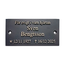 Bronsskylt 120x60 mm – Upphöjd gravyr