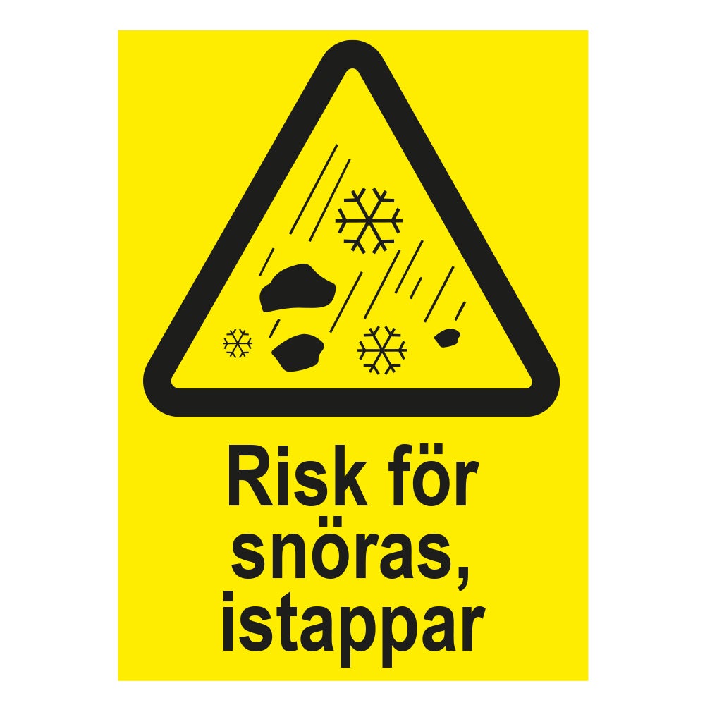 Varningsskylt Risk för snöras 210x297 mm – Plast