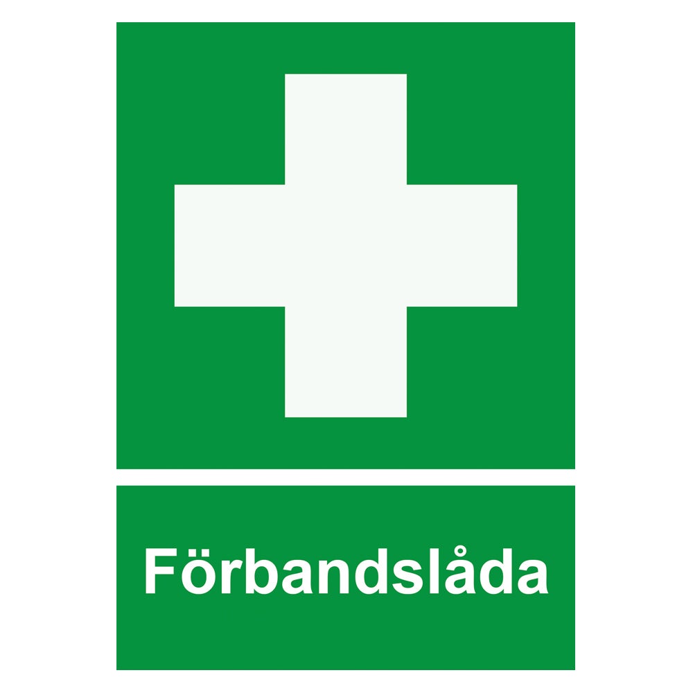 Nödskylt Förbandslåda 105x148 mm – Plast