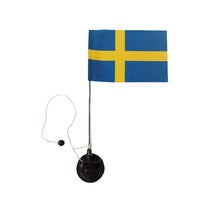 Bilflaggstång 27x18 cm Sv. Flagga m sugkopp