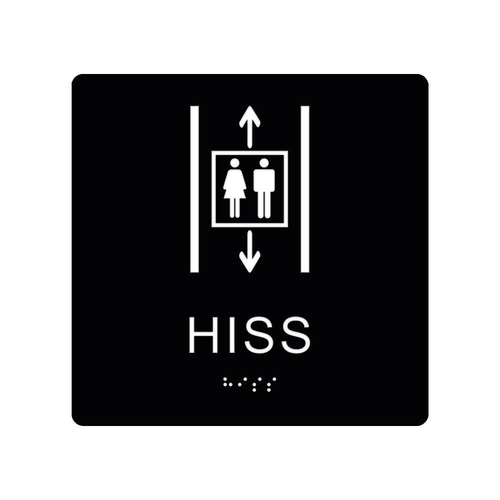Tillgänglighetsskylt Hiss 150x150 mm – Taktil / Plast