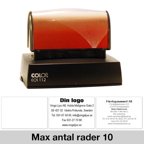 Stämpel 75x50 mm – Colop EOS 112, Svart (Svenskt Arkiv)