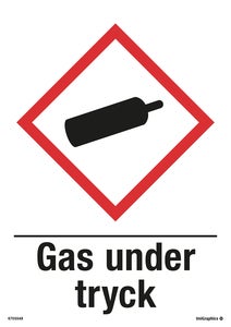 Varningsskylt Gas under tryck 210x297 mm – Plast