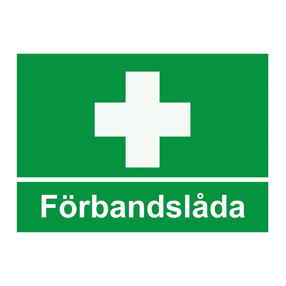 Nödskylt Förbandslåda 210x148 mm – Plast