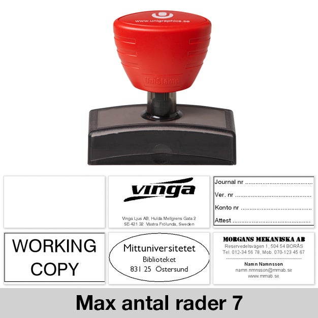 Stämpel 67x33 mm – UniStamp, Blå