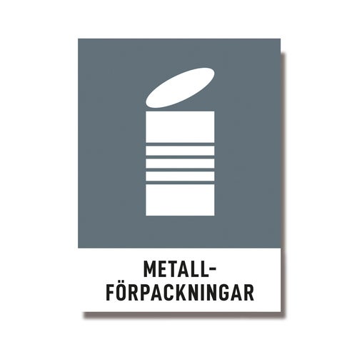 Återvinningsdekal Metallförpackningar 140x190 mm – 3st/fp.