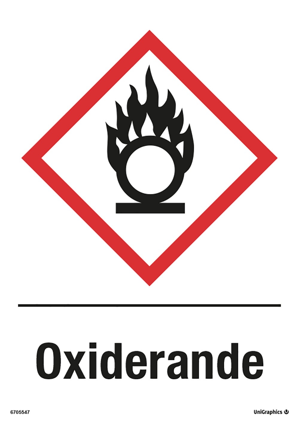 Varningsskylt Oxiderande 210x297 mm – Plast