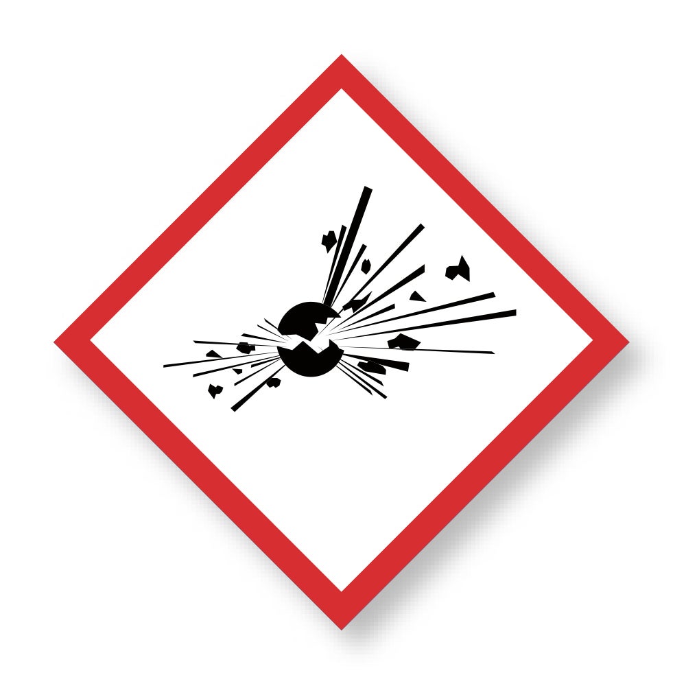 Kemisk risk dekal Explosiv, 5st/fp 100x100 mm – Dekal