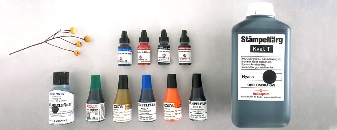 Bild på olika stämpelfärger