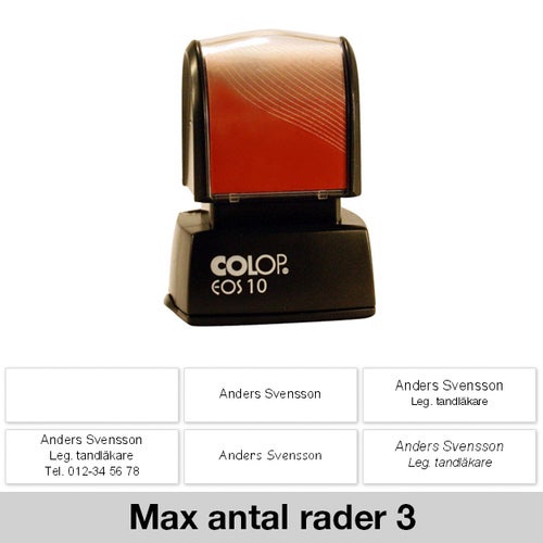 Stämpel 27x12 mm – Colop EOS 10, Röd
