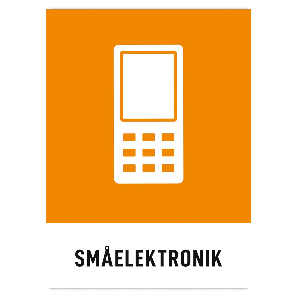 Miljödekal Småelektronik, 3st/fp 140x190 mm – Dekal