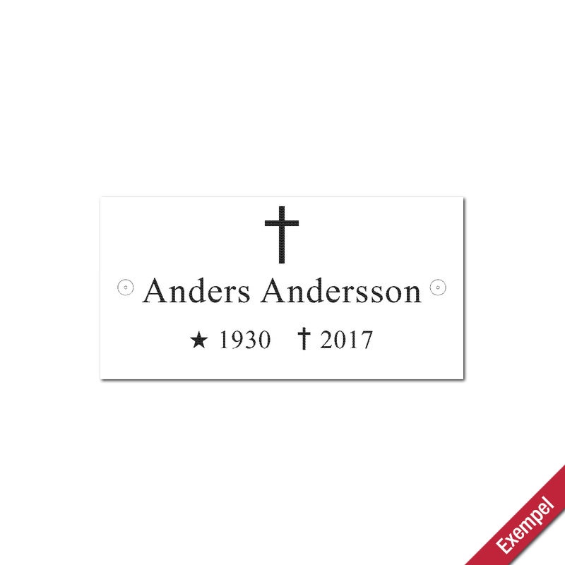 Graverad Alu Pos 140x70 mm 2 Hål