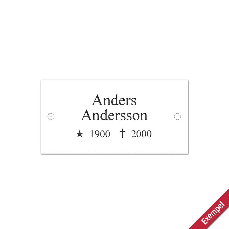 Graverad Alu Pos 140x70 mm 2 Hål