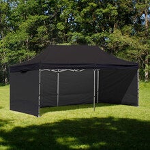 Tältvägg - Svart otryckt vägg till tält PRO, 6x2 meter