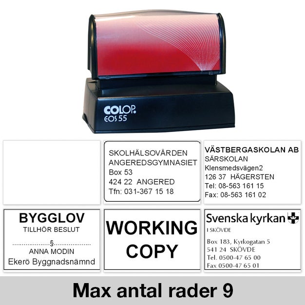 Stämpel 63x40 mm – Colop EOS 55, Röd