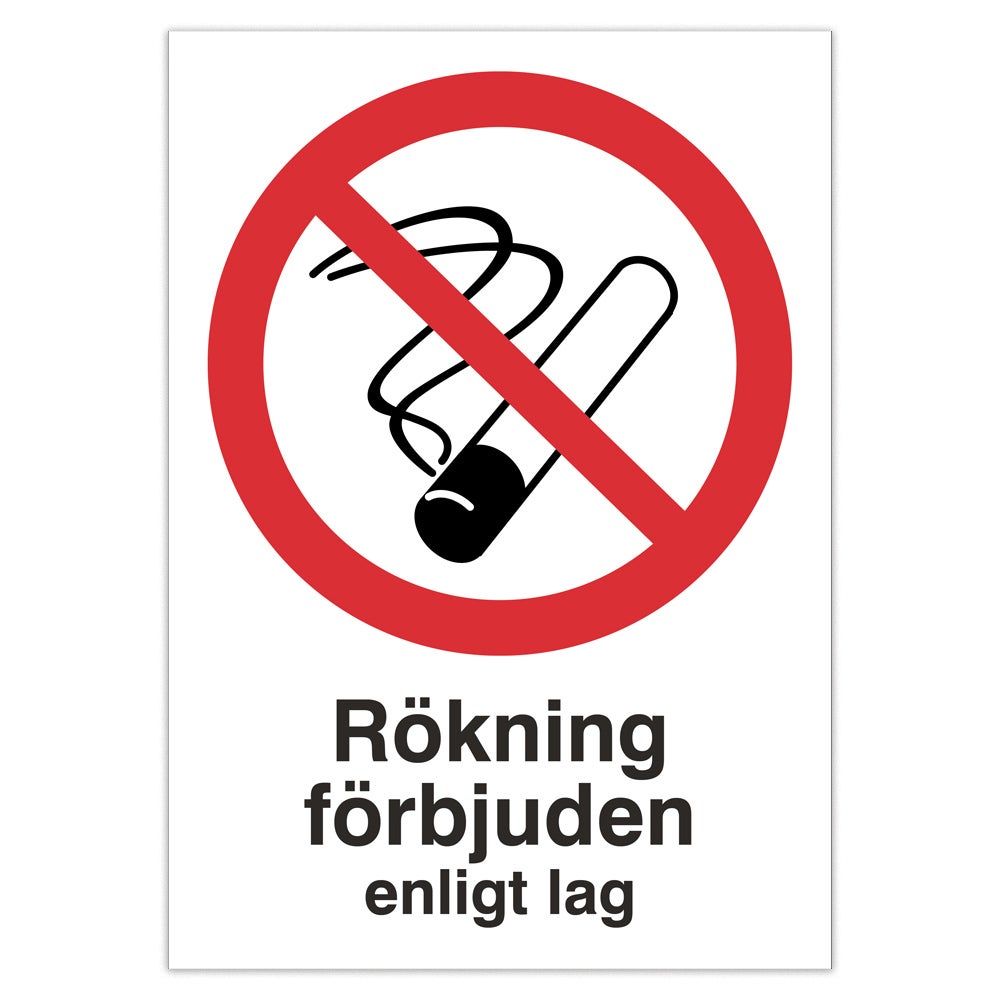 Förbudsskylt Rökning förbjuden 210x297 mm – Plast