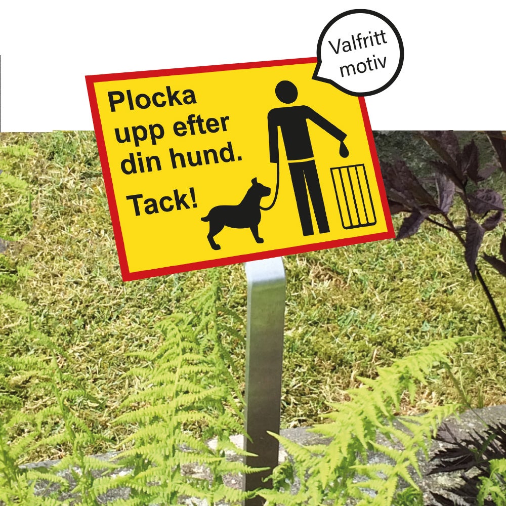 Skylt inkl spjut A4 höjd 100 cm – Vinklad