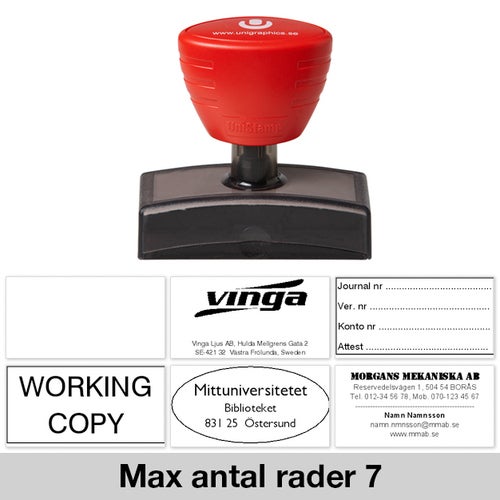 Stämpel 67x33 mm – UniStamp, Röd