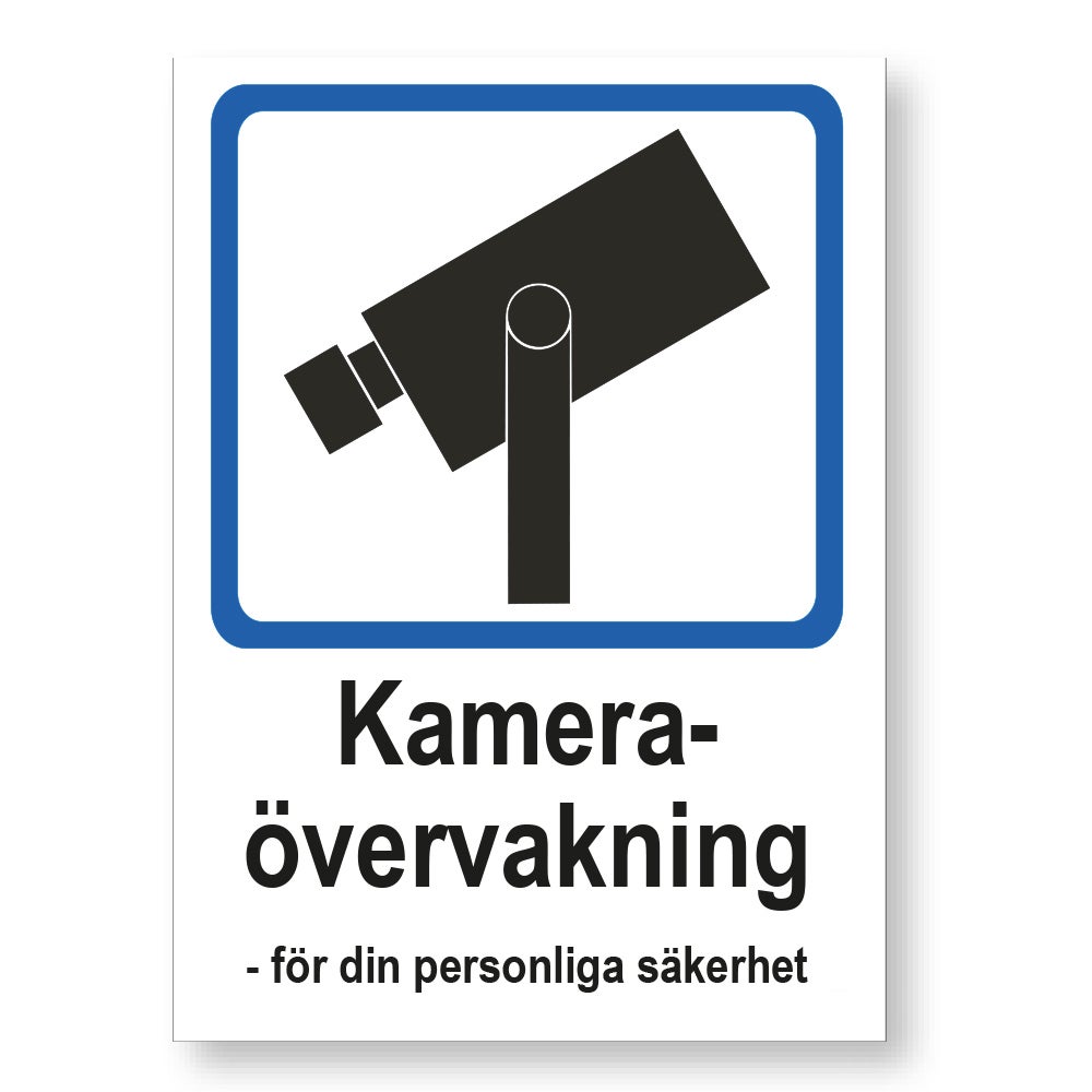 Trivsel- & Ordningsskylt Kameraövervakning 210x297 mm – Plast