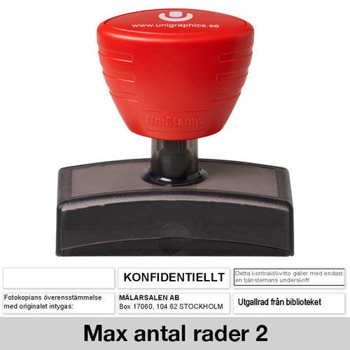 Stämpel 67x11 mm – UniStamp, Röd