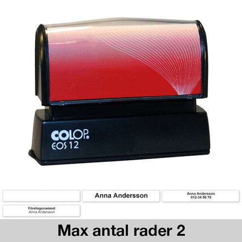 Stämpel 64x8 mm – Colop EOS 12, Svart (Svenskt Arkiv)