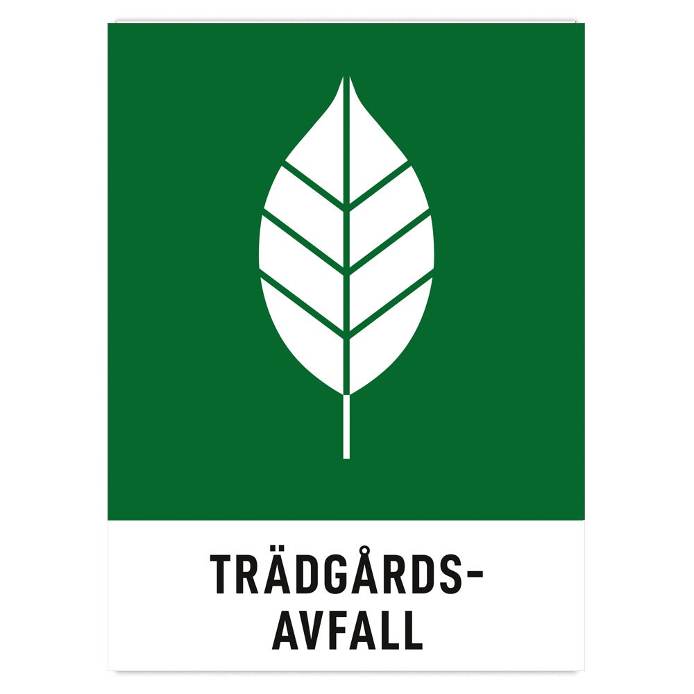 Miljödekal Trädgårdsavfall, 3st/fp 140x190 mm – Dekal