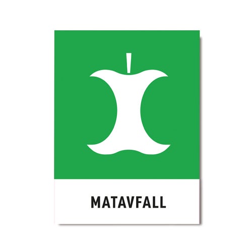 Återvinningsdekal Matavfall 140x190 mm – 3st/fp.