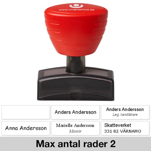 Stämpel 37x11 mm – UniStamp, Svart