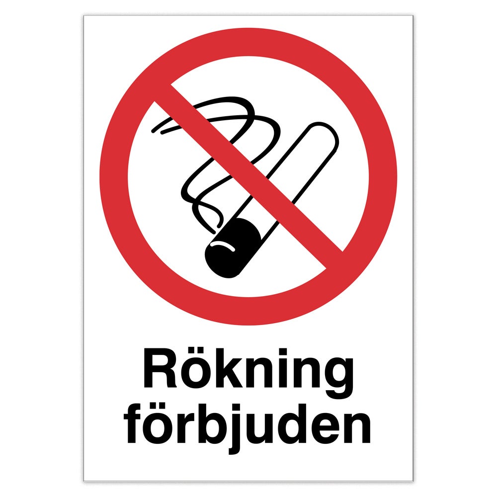 Förbudsskylt Rökning förbjuden 297x420 mm – Plast
