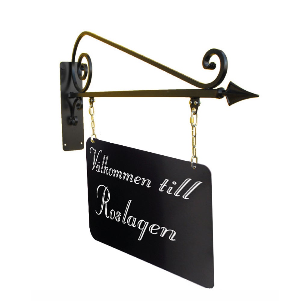 Smidesskylt 750x380 mm – Classic Rektangulär, Svart
