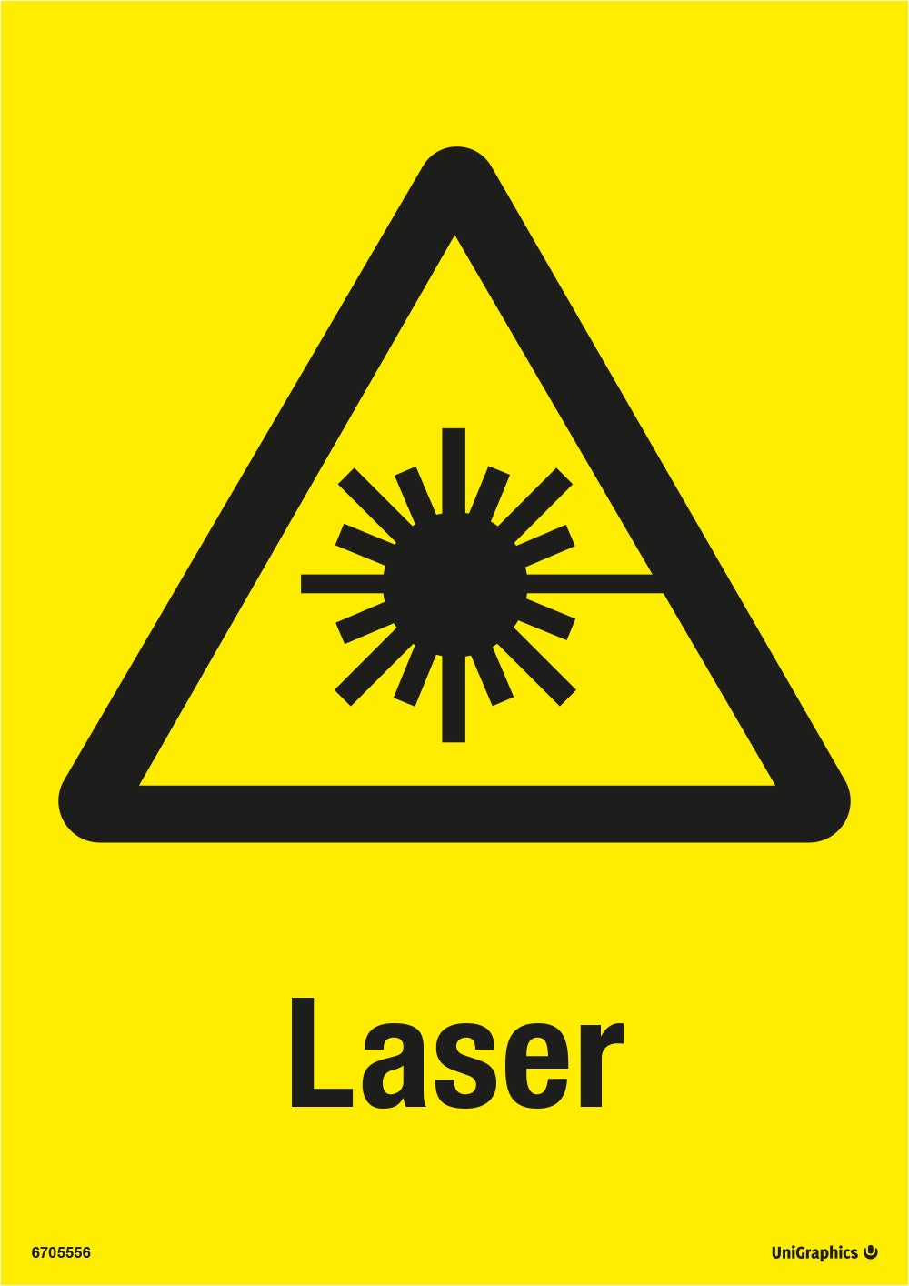 Varningsskylt Laser 210x297 mm – Plast