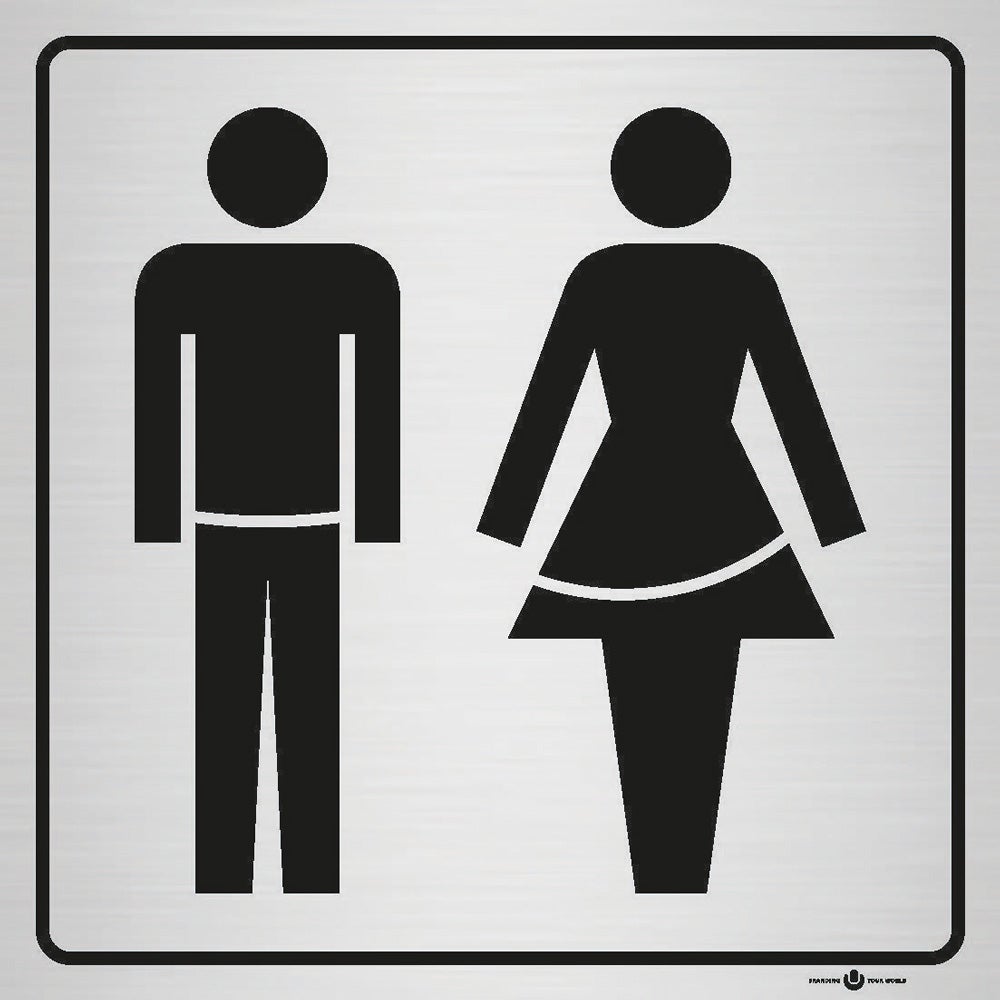 Informationsskylt Herr & Damtoalett 140x140 mm