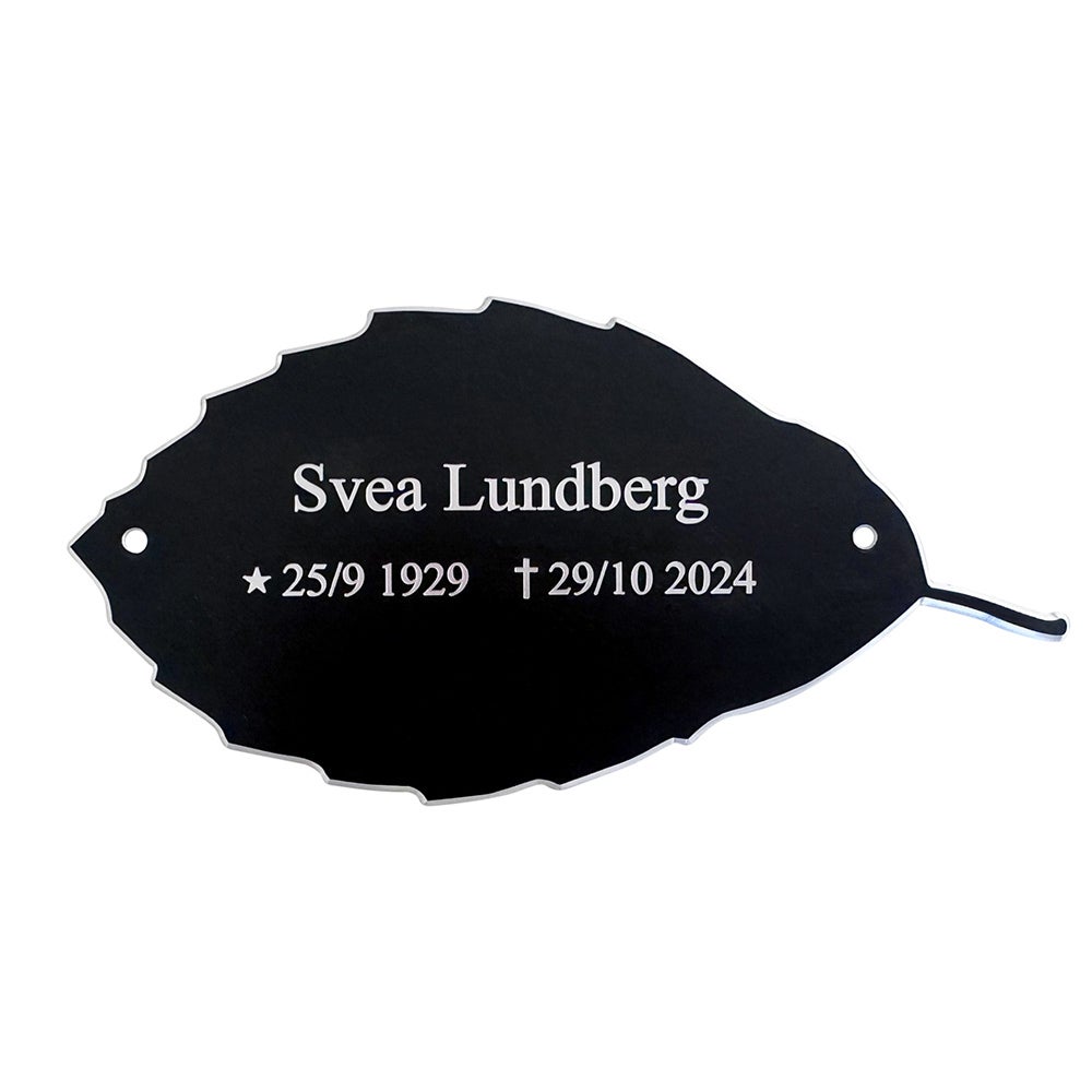 Skylt 170x100 mm – Graverad, Svart