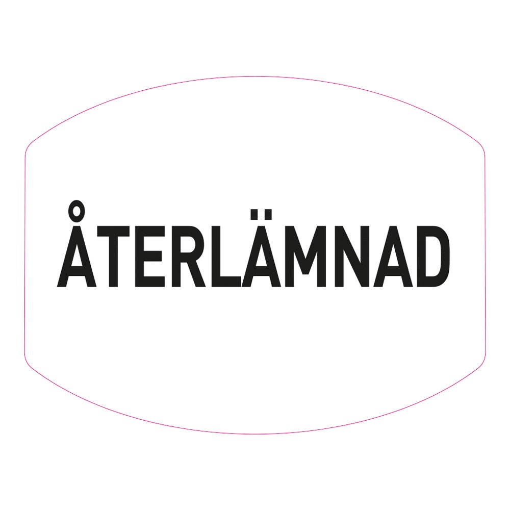 Plastskylt – Classic Variabel "Återlämnad, Svart/Vit