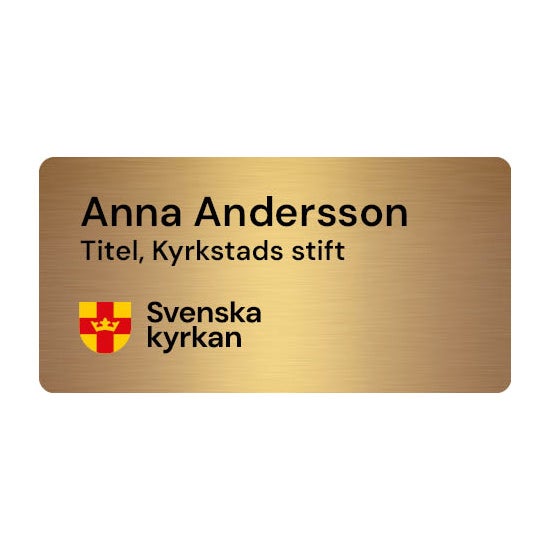 Namnbricka mässing, 60x30 mm, 4-färgs