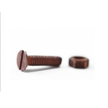 Spårskruv M4 16 mm – Oxiderad Mässing