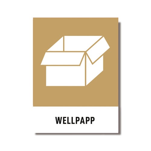 Återvinningsdekal Wellpapp 140x190 mm – 3st/fp.