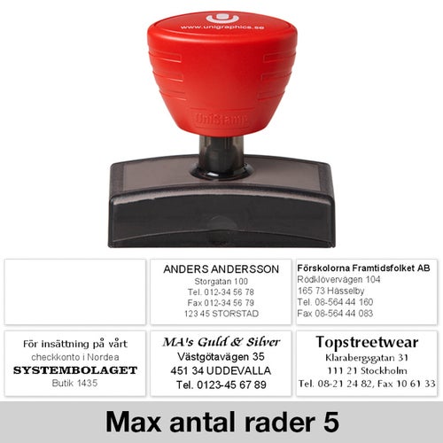 Stämpel 52x23 mm – UniStamp, Röd