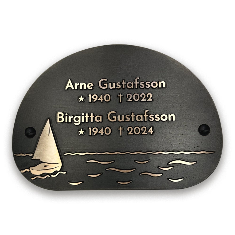 Bronsskylt 145x102 mm – Upphöjd, Båt