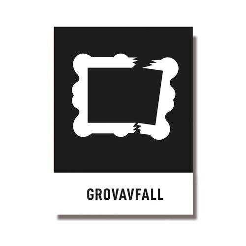 Återvinningsdekal Grovavfall 140x190 mm – 3st/fp.