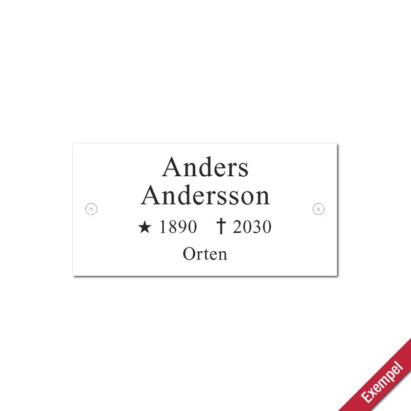 Graverad Alu Pos 140x70 mm 2 Hål