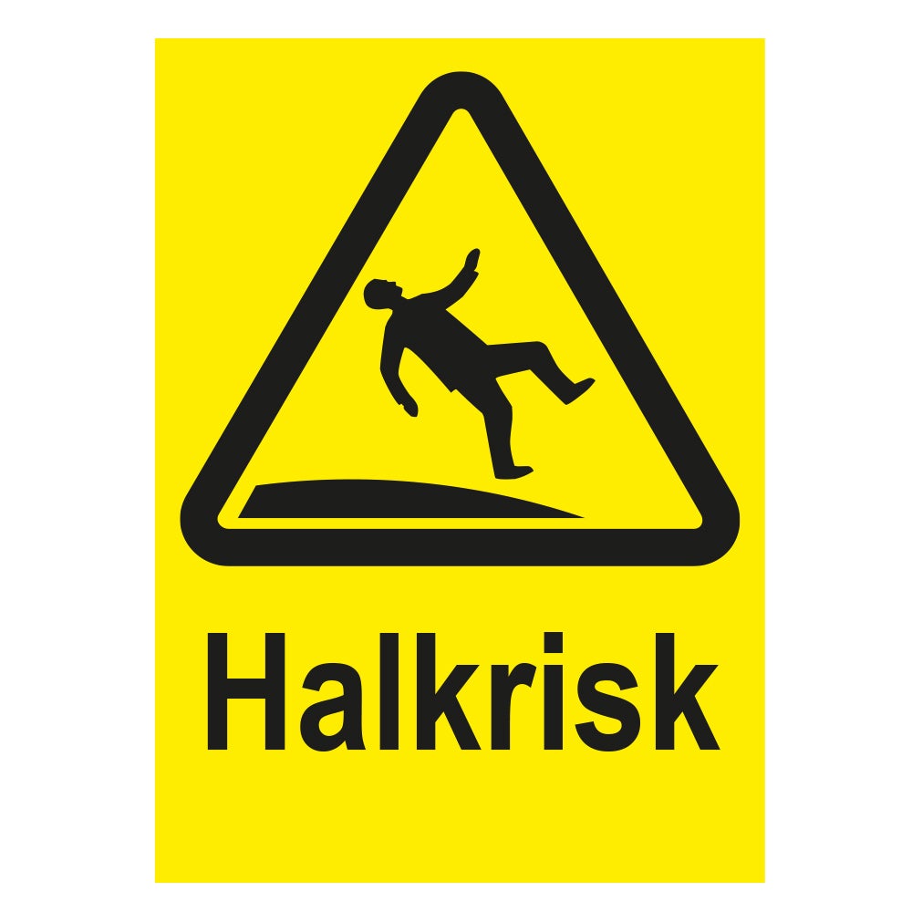 Varningsskylt Halkrisk 210x297 mm – Plast
