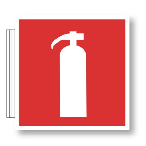 Flaggskylt Handbrandsläckare 200x200 mm – Plast