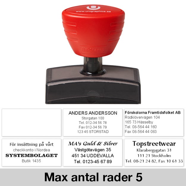 Stämpel 52x23 mm – UniStamp, Blå