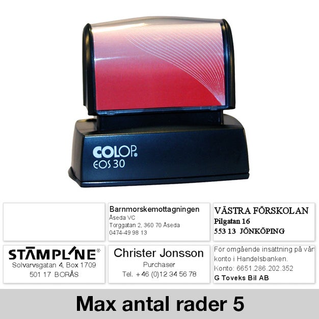 Stämpel 51x18 mm – Colop EOS 30, Blå