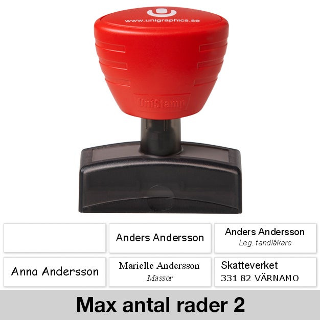 Stämpel 37x11 mm – UniStamp, Blå