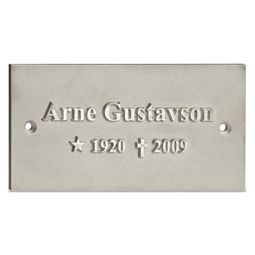 Graverad Alu Pos 140x70 mm 2 Hål