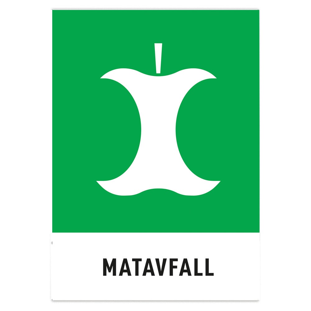 Miljödekal Matavfall 210x297 mm – Dekal