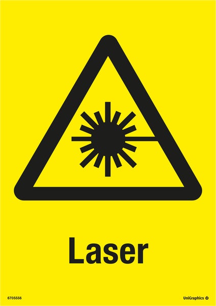 Varningsskylt Laser 210x297 mm – Plast